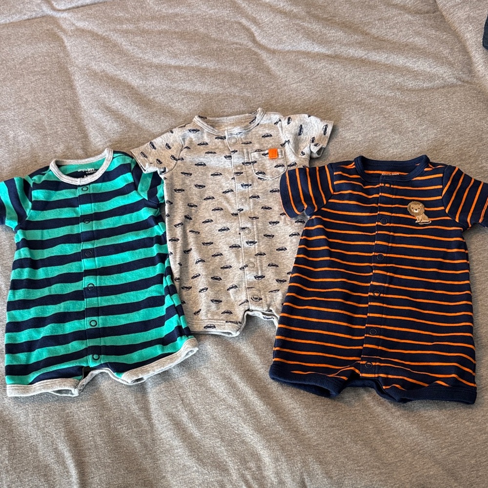 Carters Boy Short Sleeve Romper Set Summer 0-3 months new